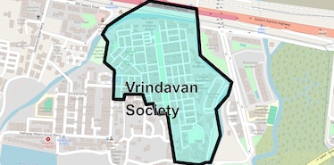 Location Map of Vrindavan Society, Thane