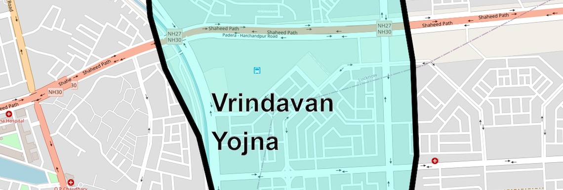 Location Map of Vrindavan Yojna, Lucknow