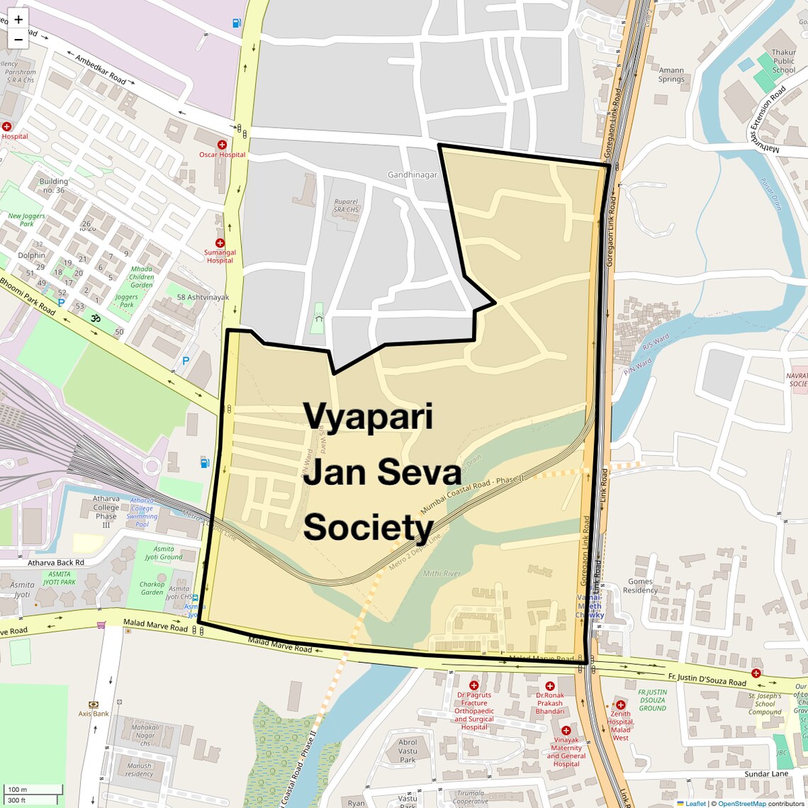 Location Map of Vyapari Jan Seva Society, Mumbai