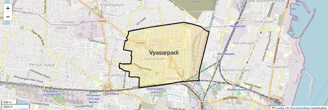 Vyasarpadi Map