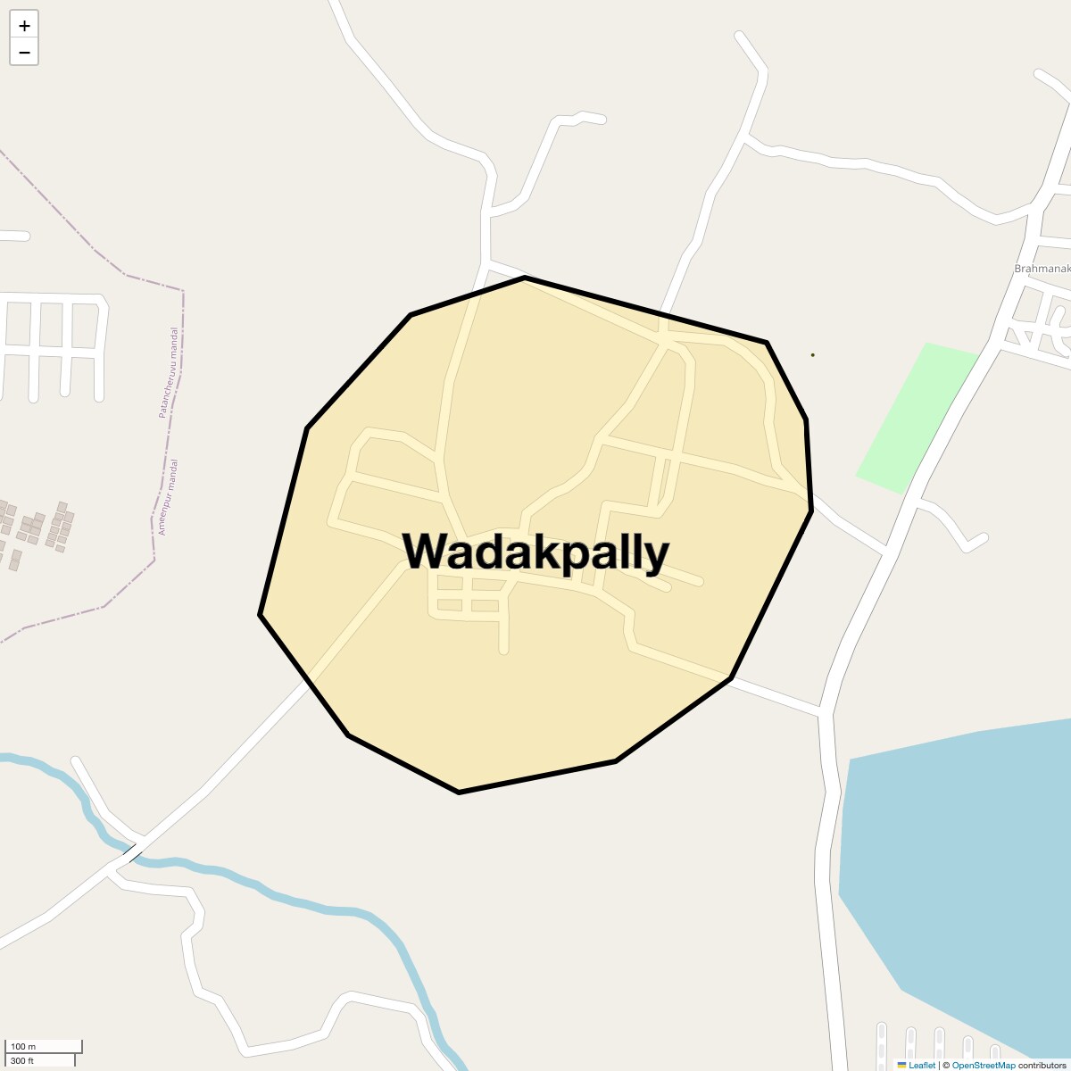 Location Map of Wadakpally, Hyderabad