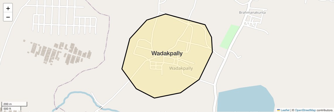 Location Map of Wadakpally, Hyderabad