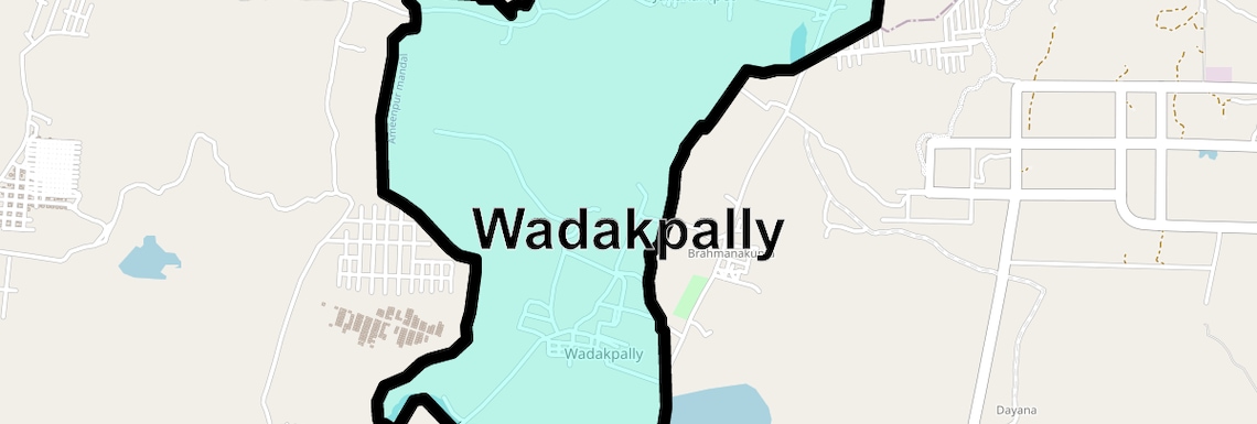 Location Map of Wadakpally, Hyderabad