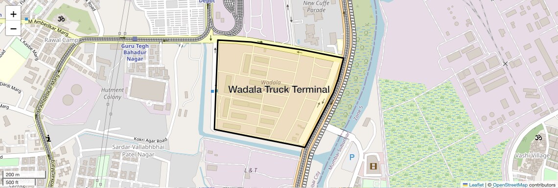 Location Map of Wadala Truck Terminal, Mumbai