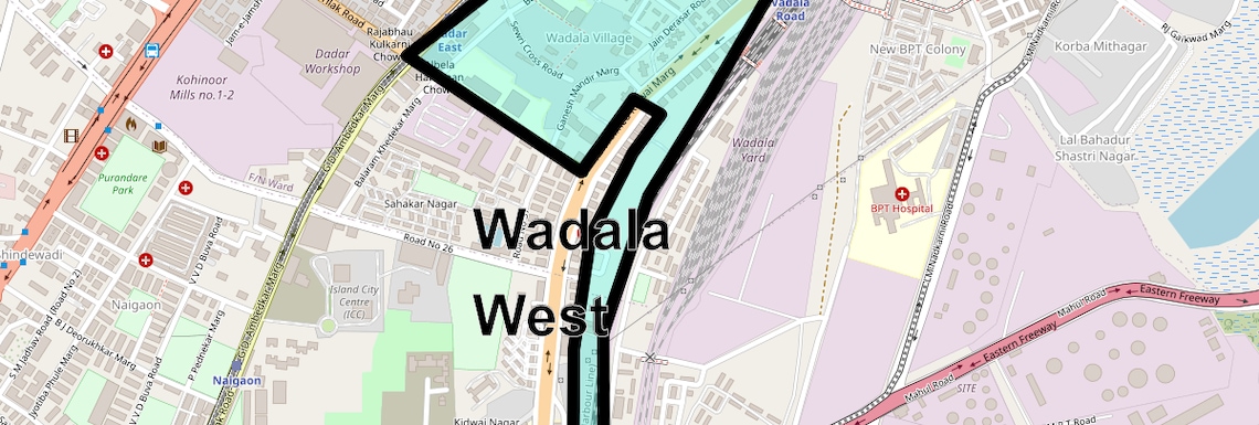Location Map of Wadala West, Mumbai