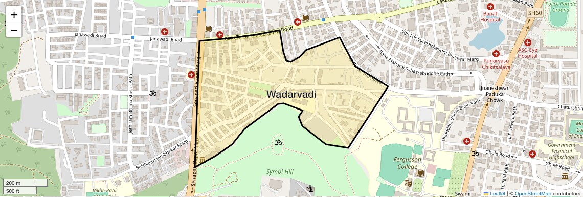 Location Map of Wadarvadi, Pune