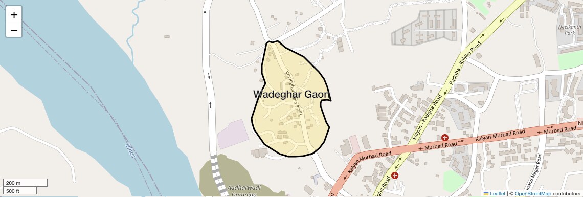 Location Map of Wadeghar Gaon, Thane