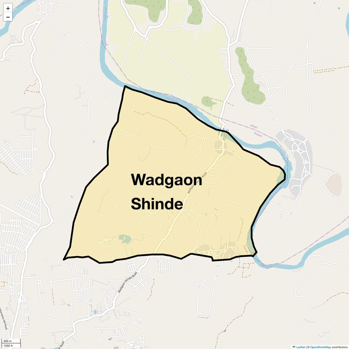 Location Map of Wadgaon Shinde, Pune