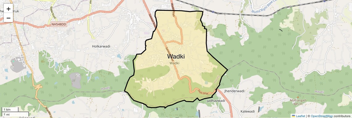 Location Map of Wadki, Pune