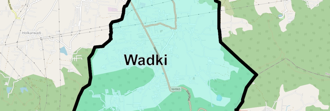 Location Map of Wadki, Pune