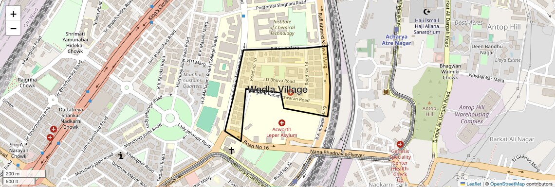 Location Map of Wadla Village, Mumbai
