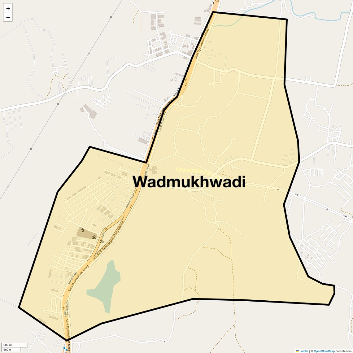 Location Map of Wadmukhwadi, Pune