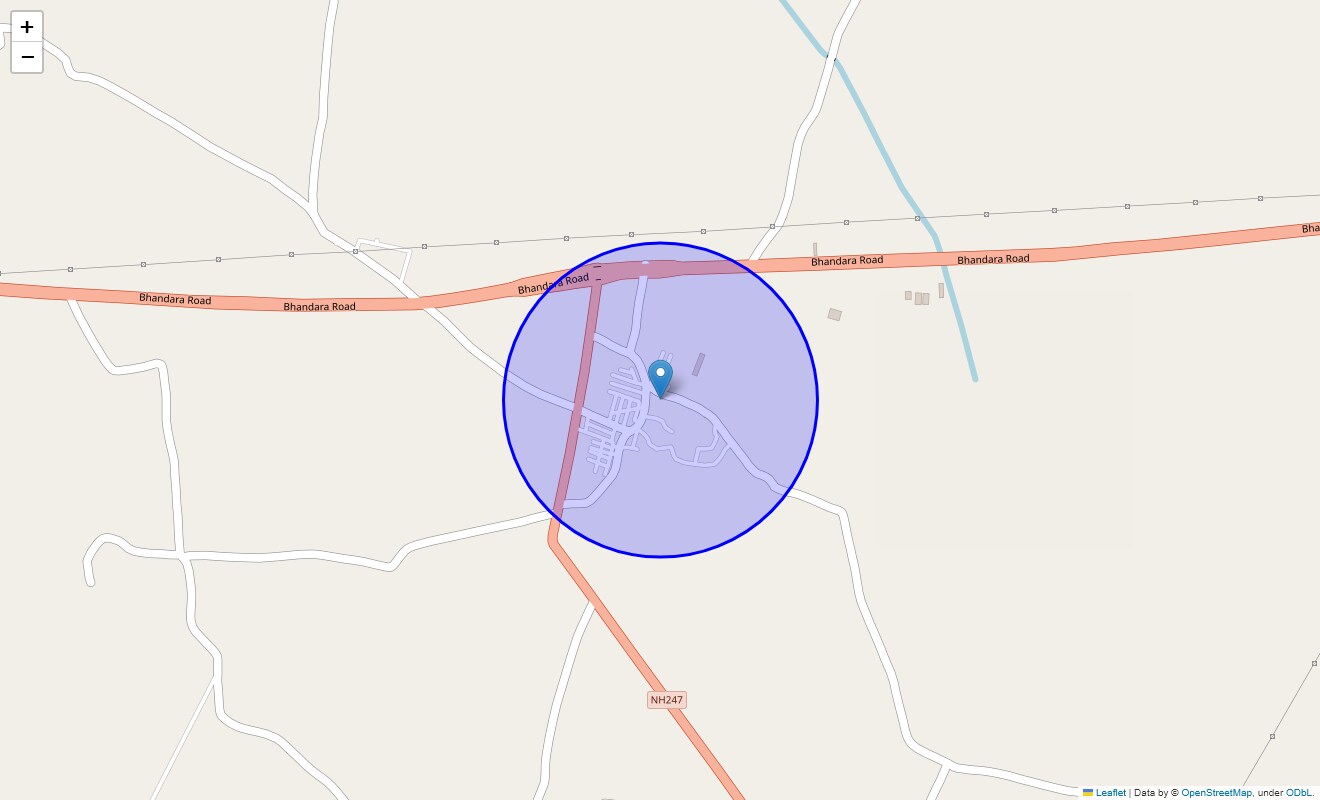 Location Map of Wadoda, Nagpur