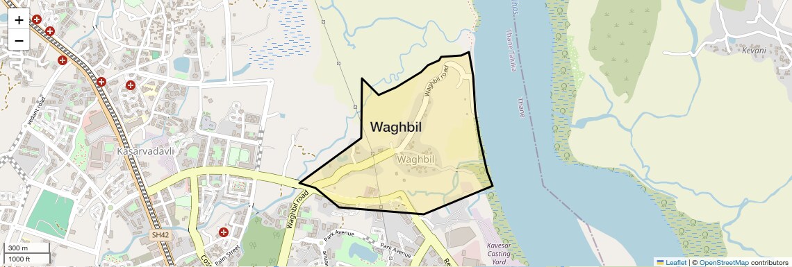 Location Map of Waghbil, Thane