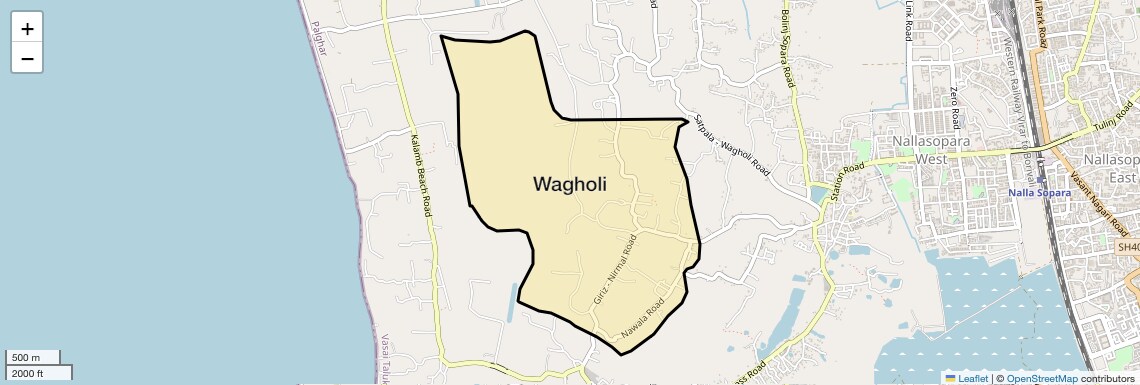 Location Map of Wagholi, Palghar