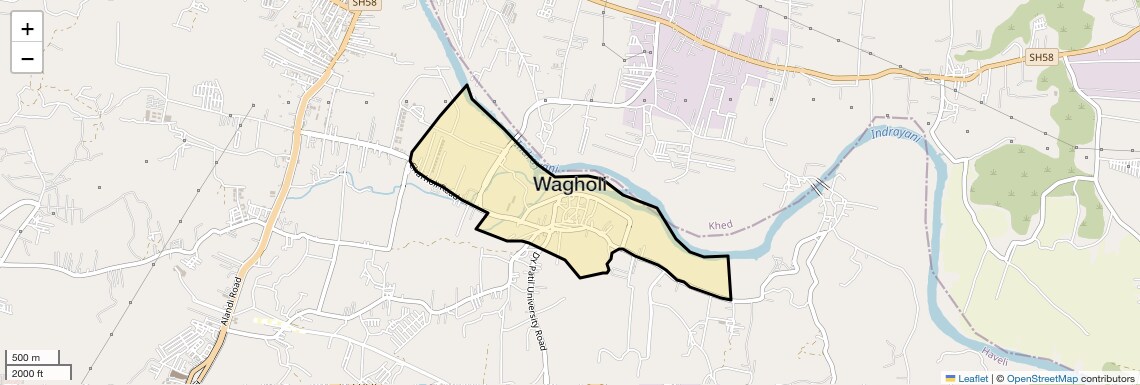 Location Map of Wagholi, Pune
