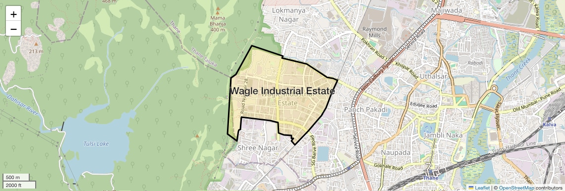 Location Map of Wagle Industrial Estate, Thane