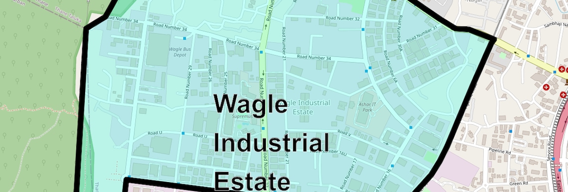 Location Map of Wagle Industrial Estate, Thane