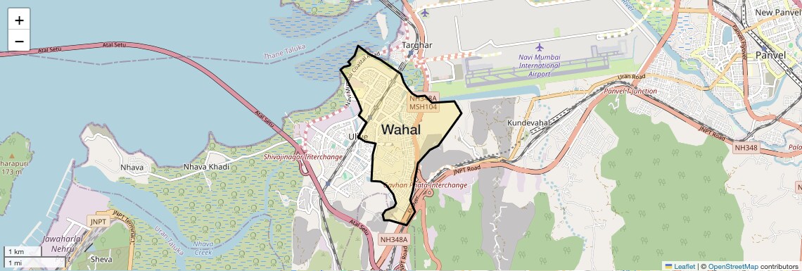 Location Map of Wahal, Navi Mumbai