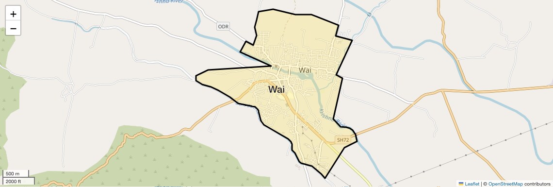 Location Map of Wai, Pune