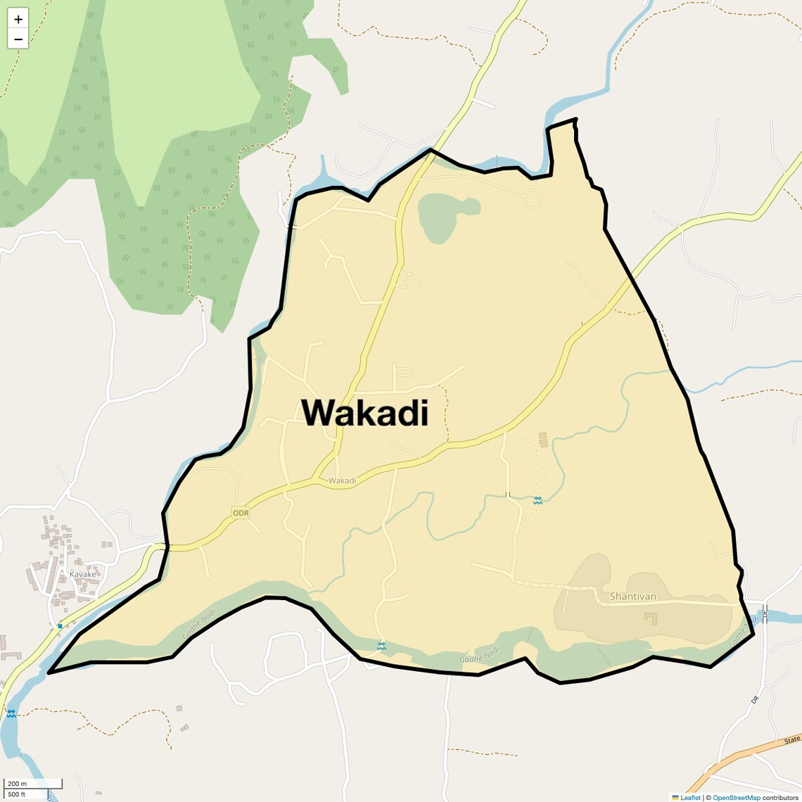 Location Map of Wakadi, Navi Mumbai