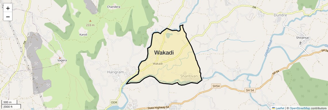 Location Map of Wakadi, Navi Mumbai