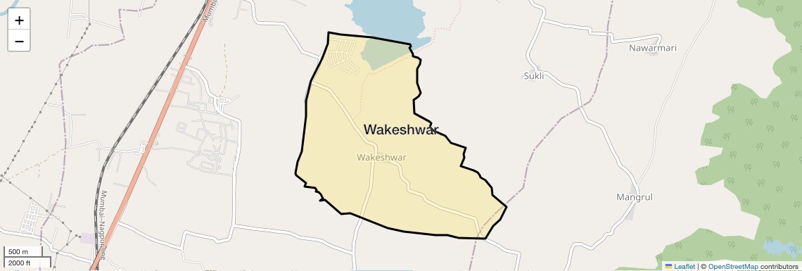 Location Map of Wakeshwar, Nagpur