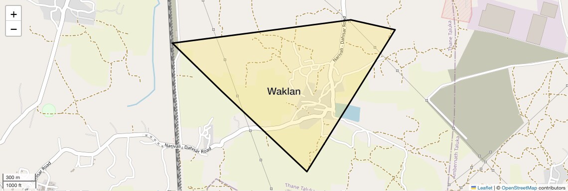 Location Map of Waklan, Thane