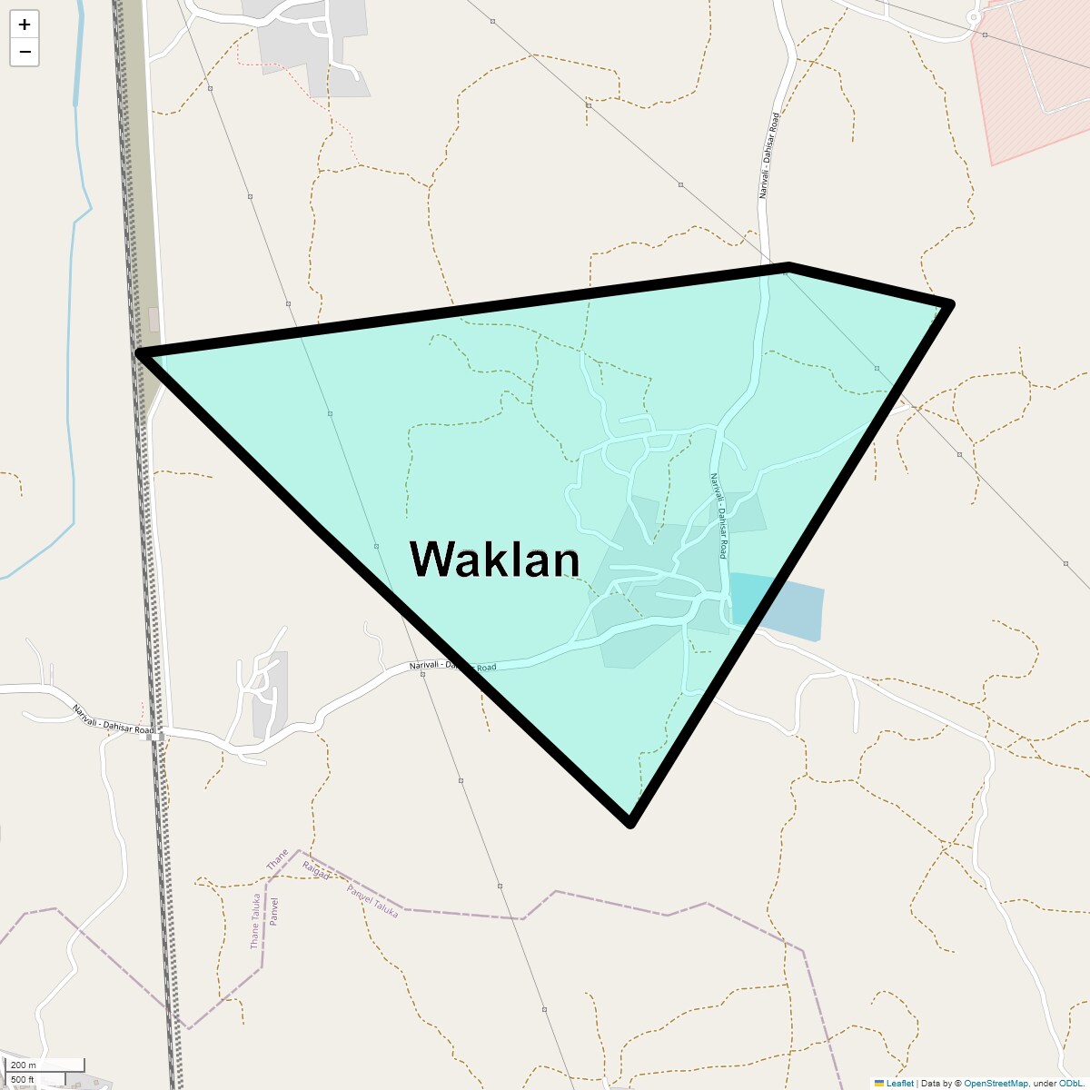 Location Map of Waklan, Thane