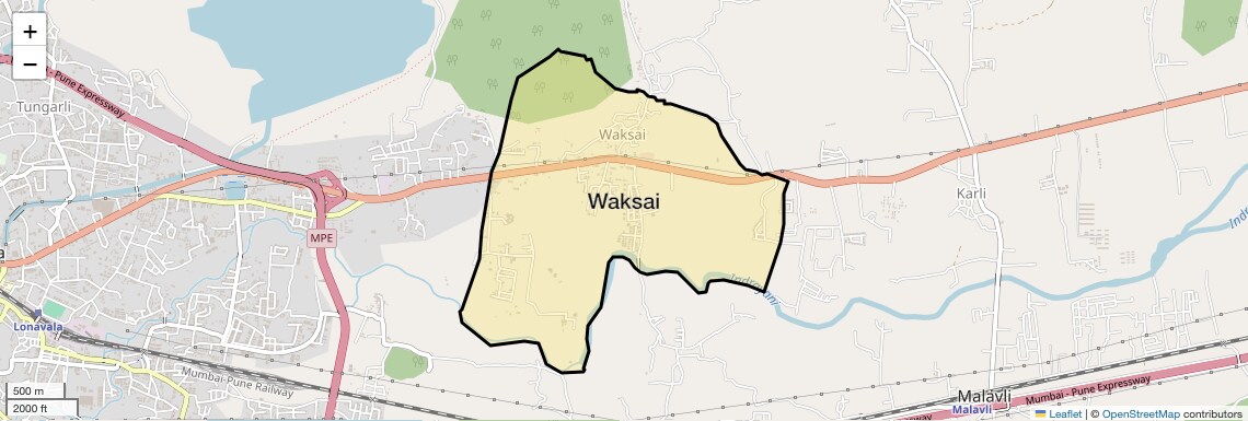 Location Map of Waksai, Pune