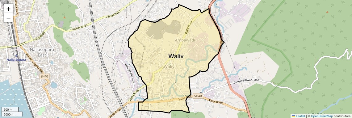 Location Map of Waliv, Palghar
