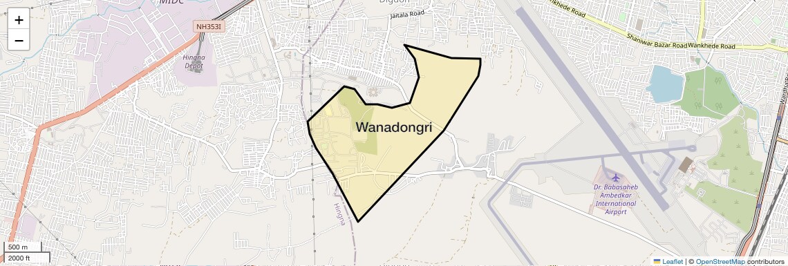 Location Map of Wanadongri, Nagpur