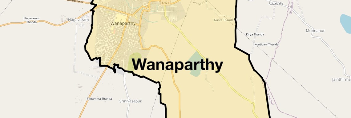Location Map of Wanaparthy, Hyderabad