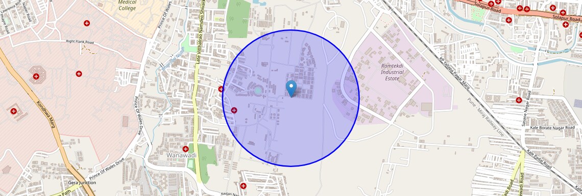 Location Map of Wanawari, Pune