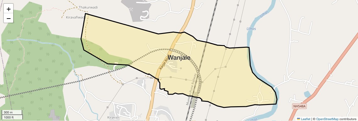 Location Map of Wanjale, Navi Mumbai