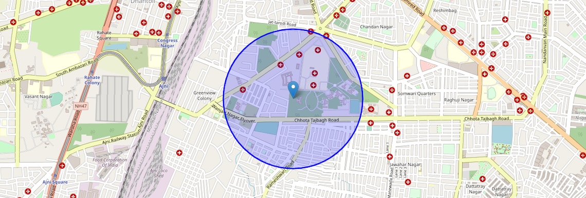 Location Map of Wanjari Nagar, Nagpur
