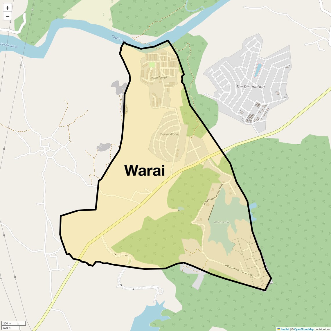 Location Map of Warai, Navi Mumbai
