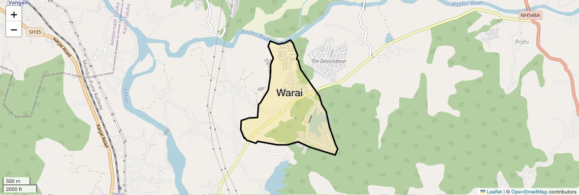 Location Map of Warai, Navi Mumbai