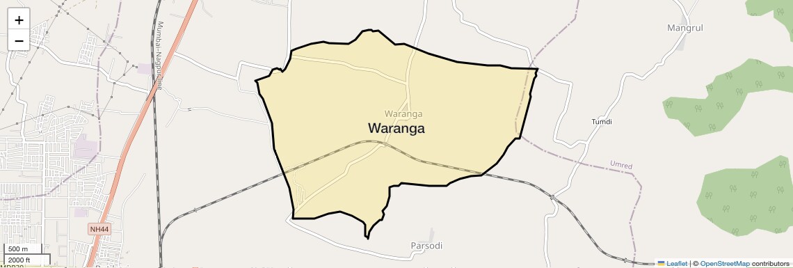 Location Map of Waranga, Nagpur