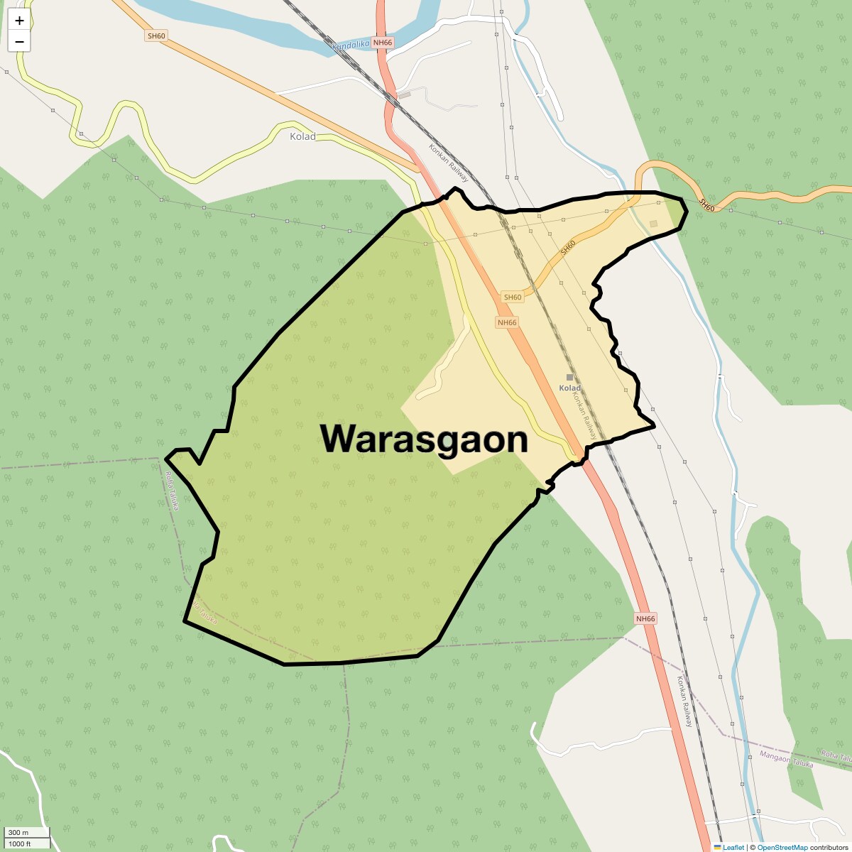 Location Map of Warasgaon, Navi Mumbai