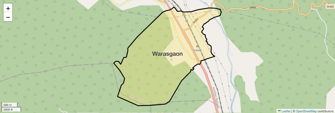 Location Map of Warasgaon, Navi Mumbai
