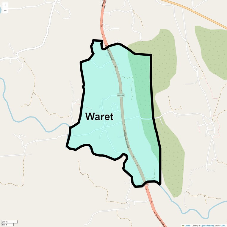 Location Map of Waret