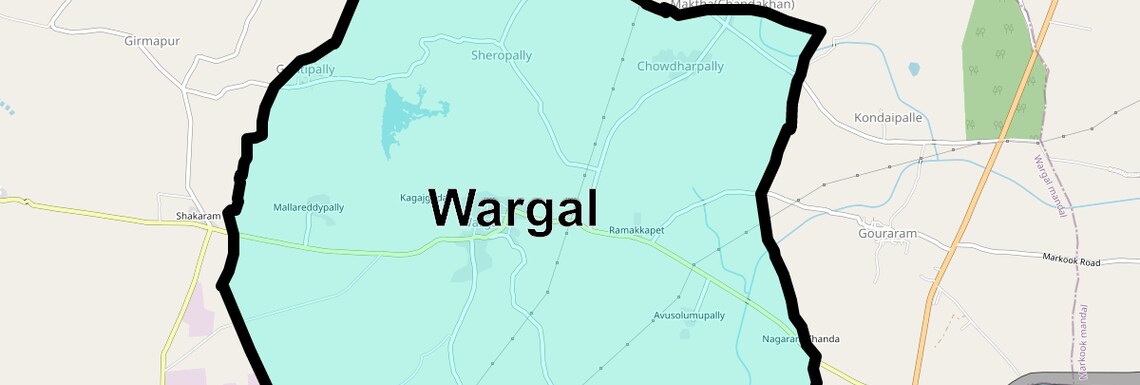 Location Map of Wargal, Hyderabad