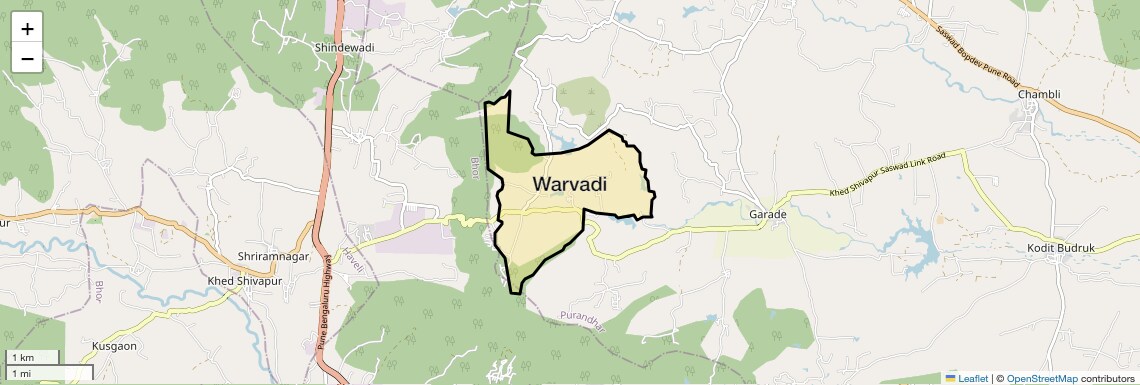 Location Map of Warvadi, Pune