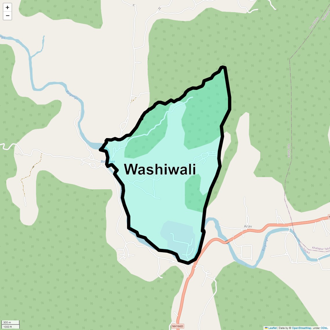 Location Map of Washiwali, Navi Mumbai