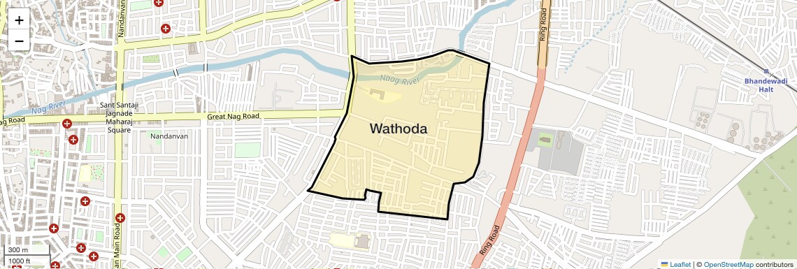 Location Map of Wathoda, Nagpur