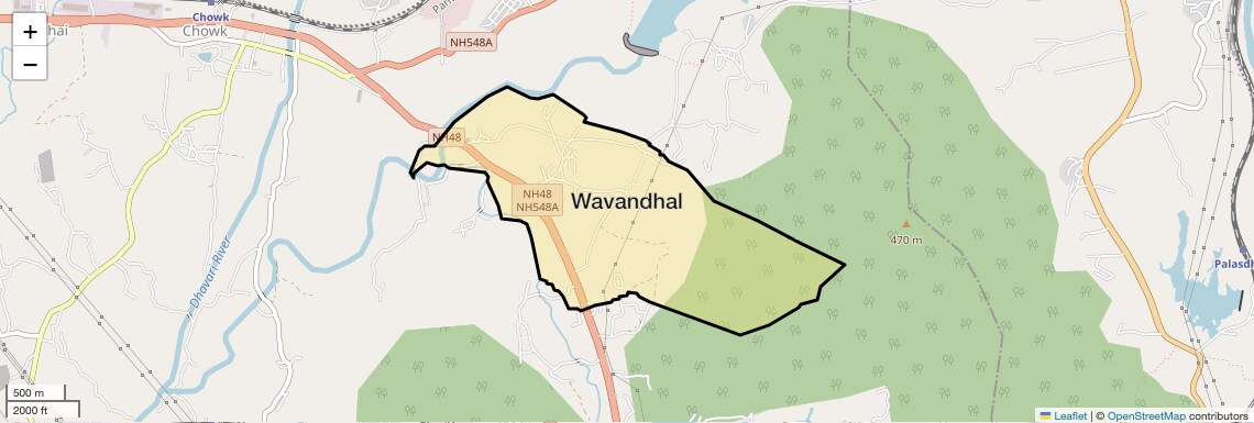 Location Map of Wavandhal, Navi Mumbai