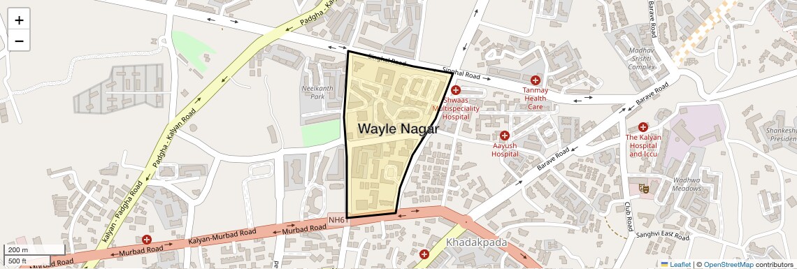 Location Map of Wayle Nagar, Thane