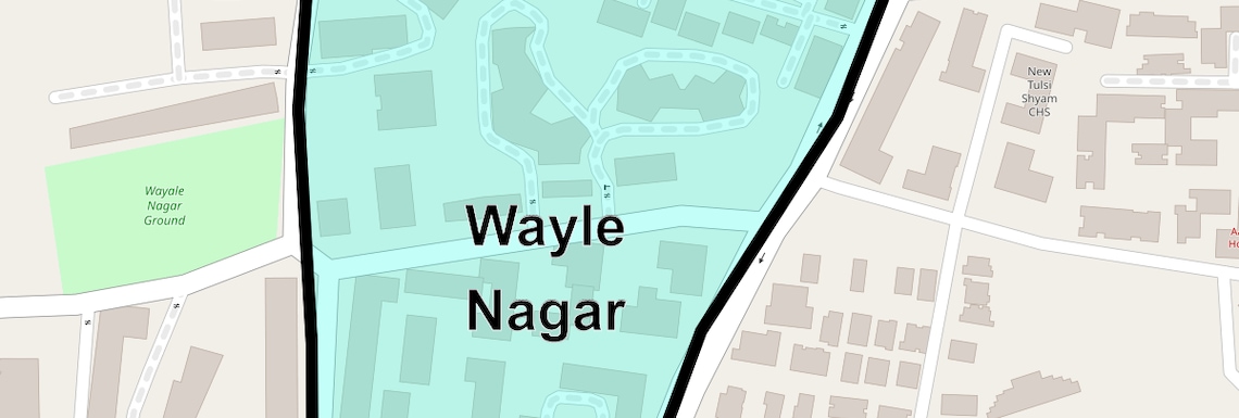 Location Map of Wayle Nagar, Thane