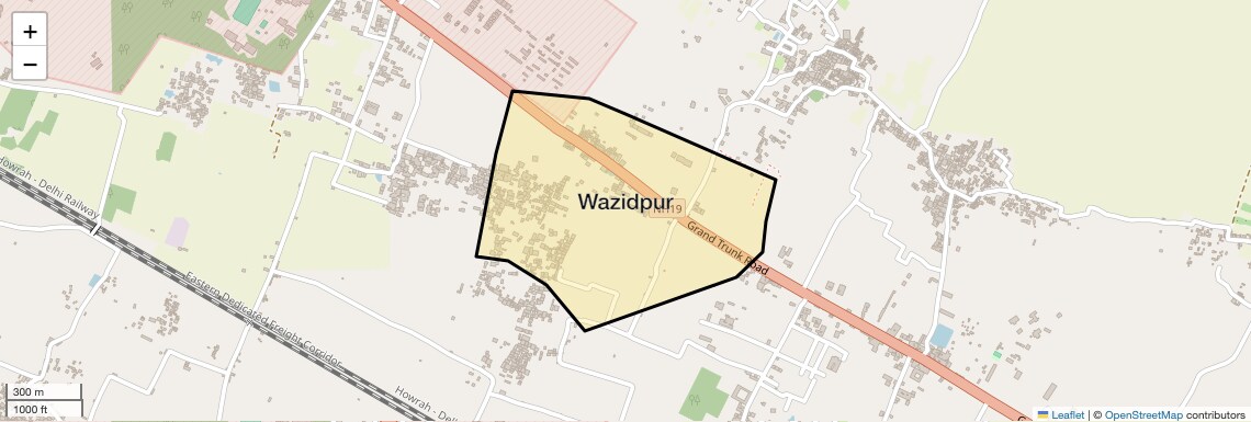 Location Map of Wazidpur, Allahabad